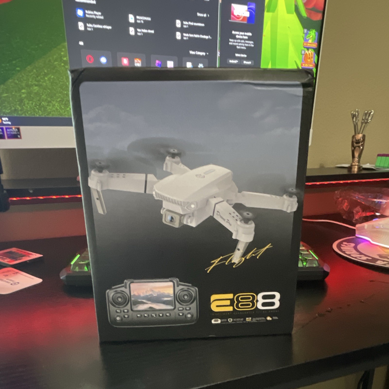 NEW AND UNUSED E99 Foldable Quadcopter Drone w/ Camera, App Control, RTR, Black