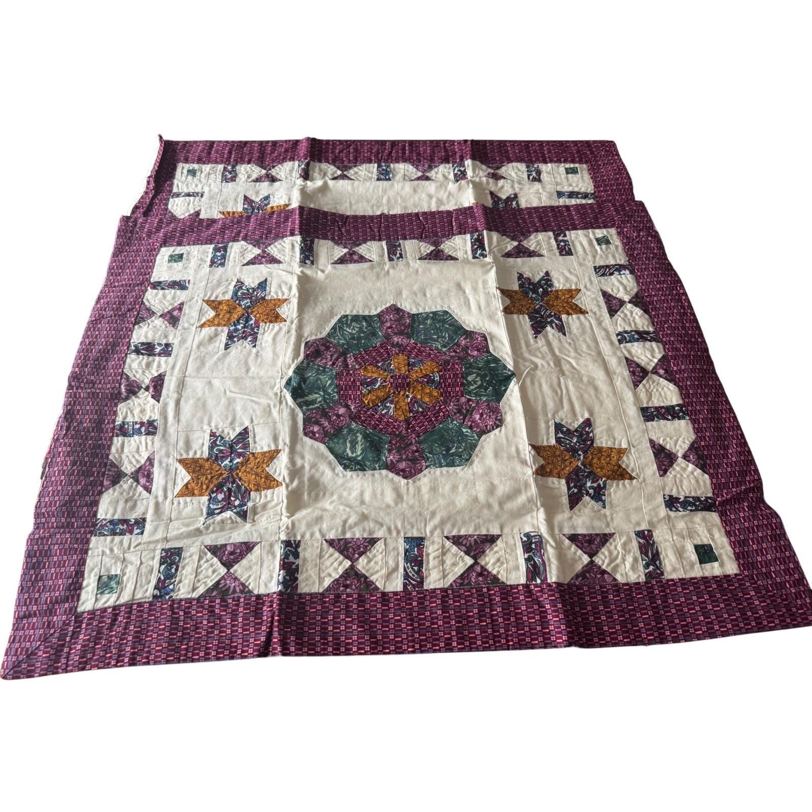 Vintage NEW Set of 2  Quilt Shams – Standard Size Hand Stitched,  1990s