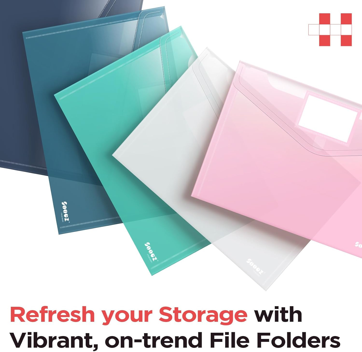 10Pack Plastic Envelopes, Plastic File Folders, Clear Folders for Documents Tren