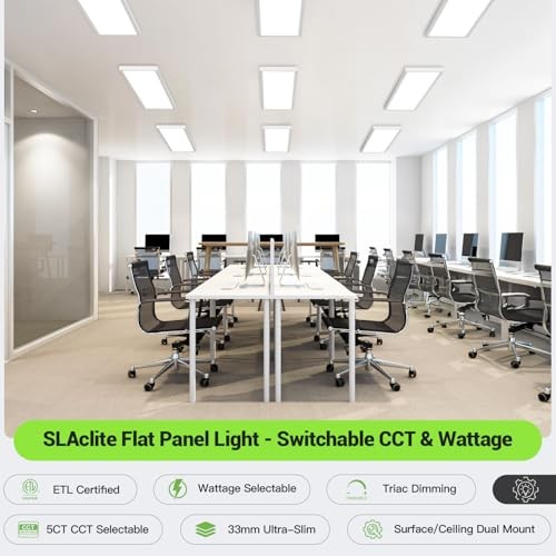 1x4 LED Flat Panel Light,Surface Mount Ceiling Light,5CCT 1x4FT 2PACK