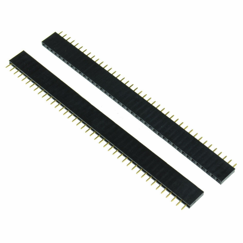 40-Socket Female Header 0.1" 2.54mm PCB Strip Connectors 10/20/40/80 Piece Packs
