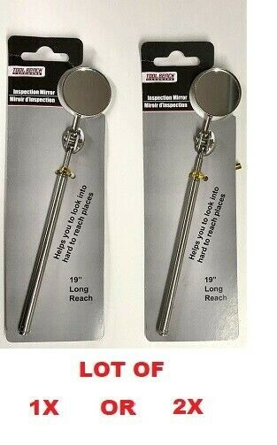 Lot 1x 2x Inspection 30mm Mirror Telescoping 19" Reach Extendable Tech Mechanic