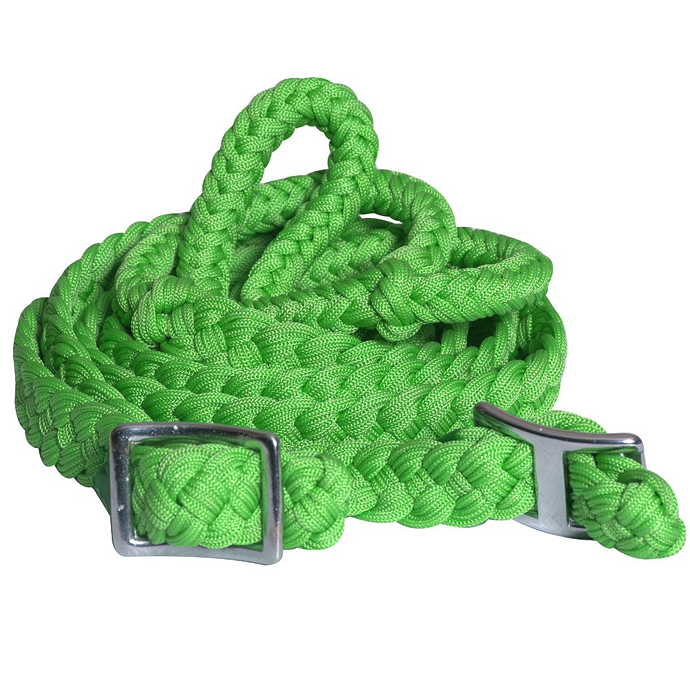 DL 1" X 8Ft Hilason Braided Poly Barrel Horse Racing Flat Reins