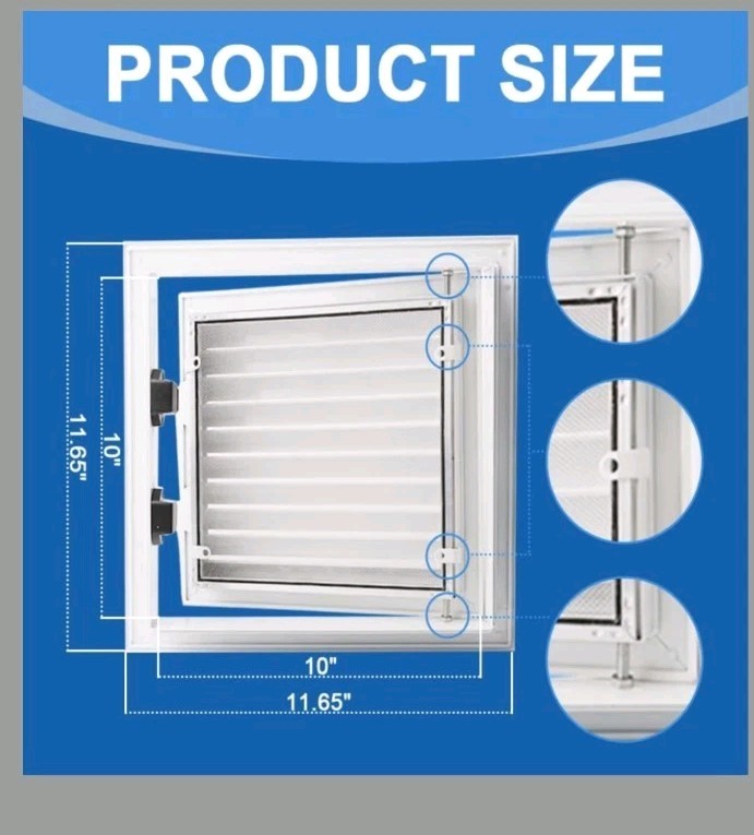 11.65 x 11.65 inch - Access Doors - Access Panel for Drywall with Push-Button...