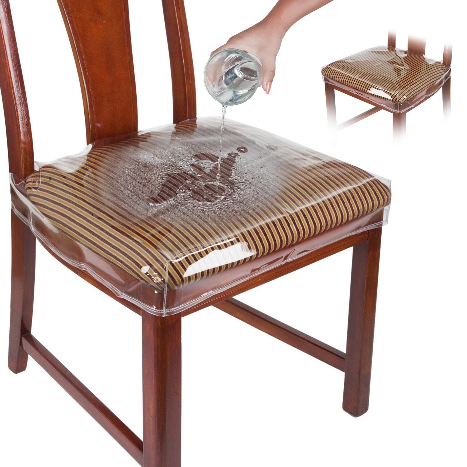 Houseables Plastic Chair Covers, Seat Covers for Dining Chairs, Clear