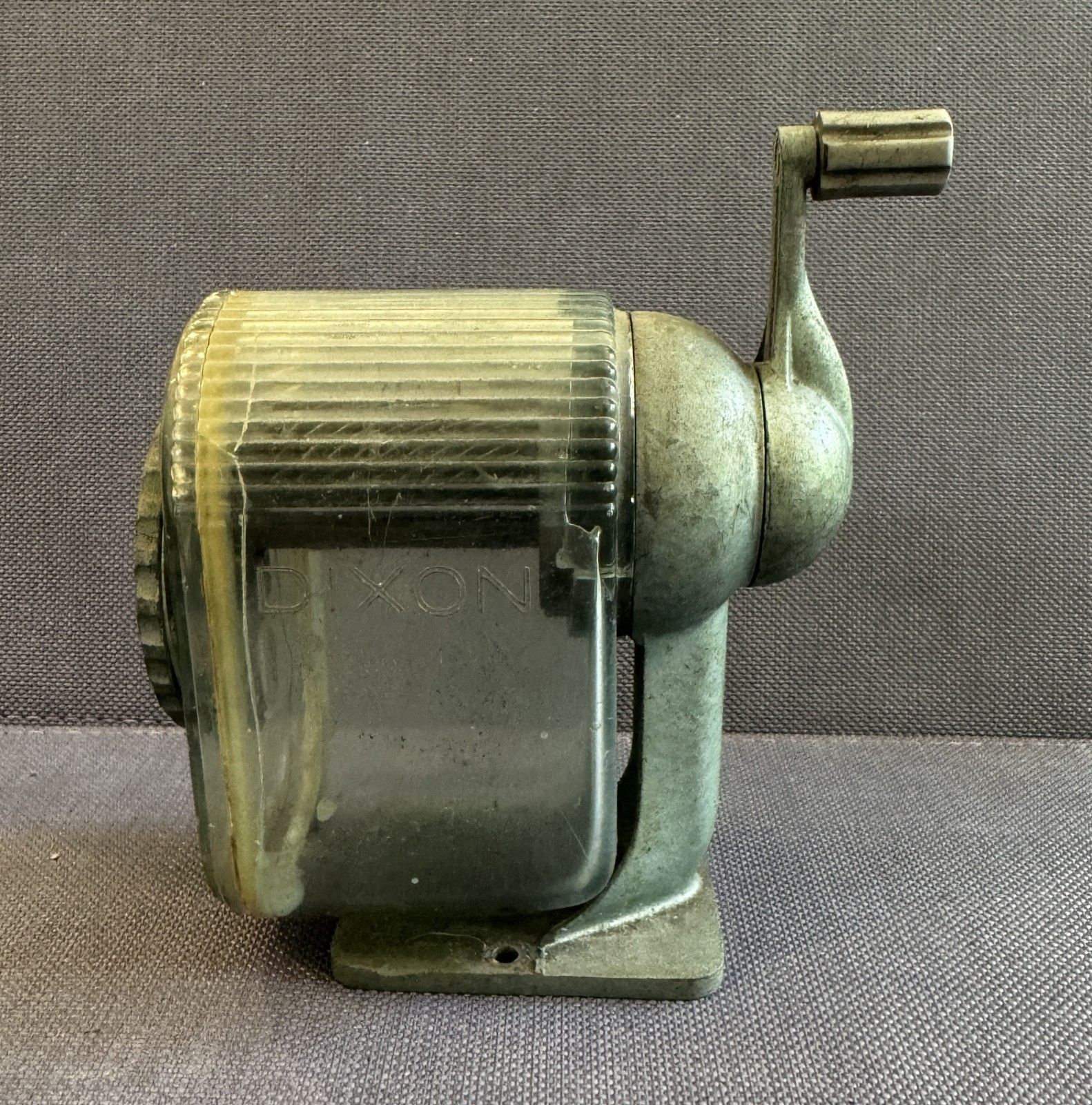 Vintage Pencil Sharpener Dixon Pointer No. 15 Translucent Hopper Working