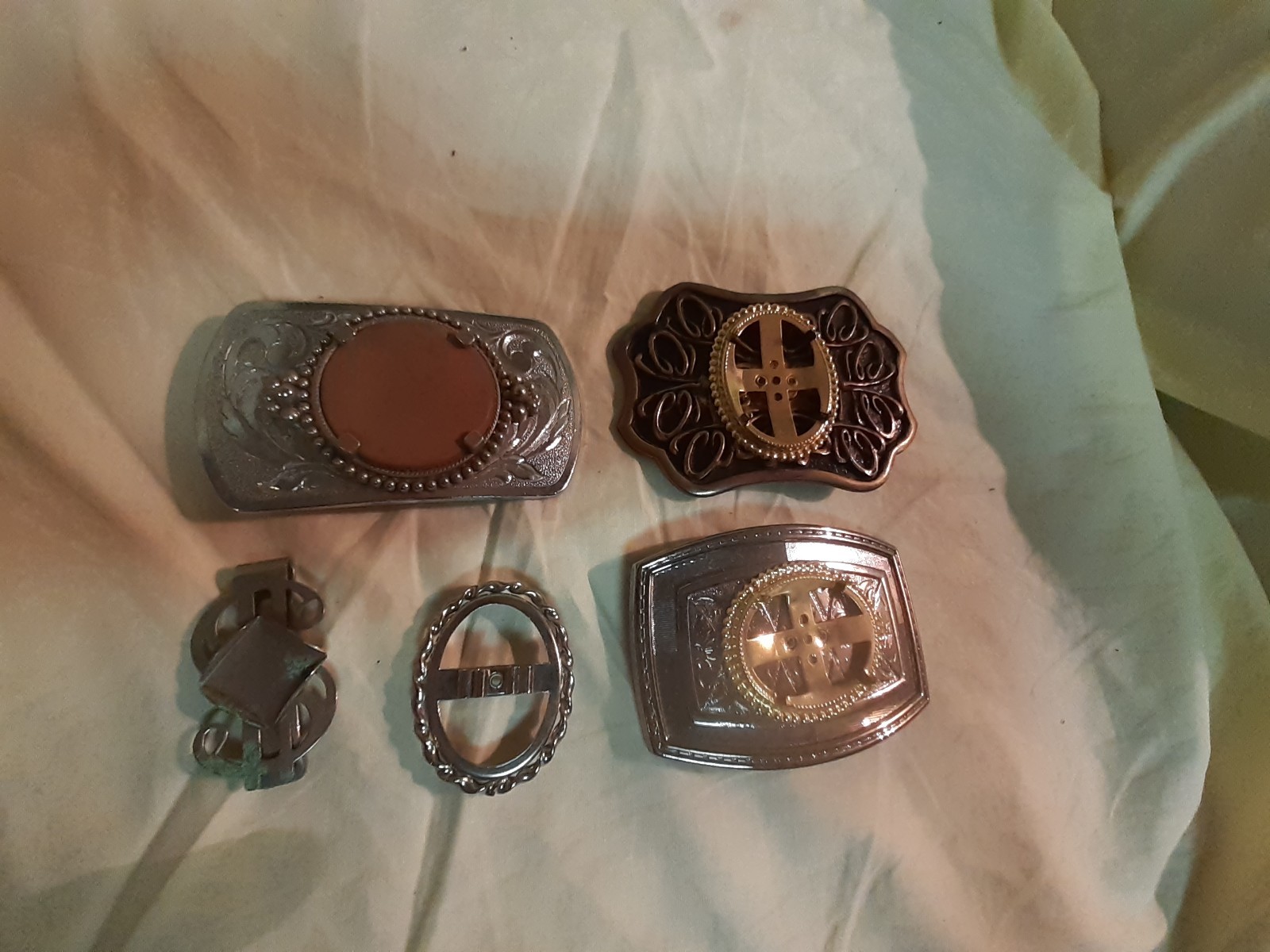 JEWELLER'S Assortment of 2  BELT Buckle Blanks  Pendant & Money Clip Blanks
