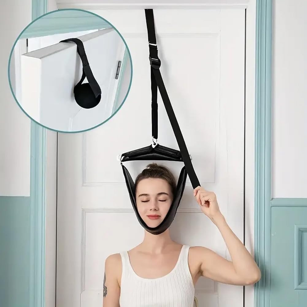 Cervical Traction Neck Stretcher Device for Spinal Relief & Massage, Handle Grip