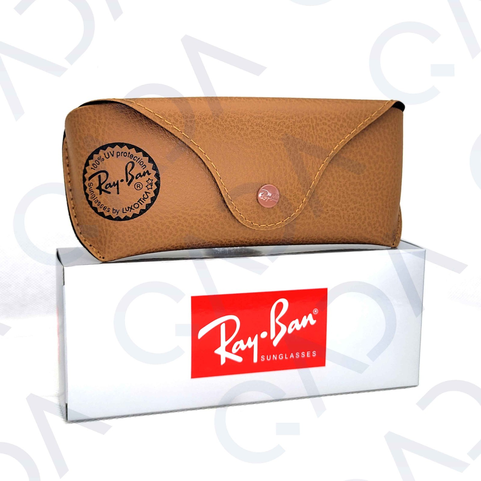 Ray ban Leather Pouch Universal Sunglasses Case with Cleaning Cloth & GiftBox