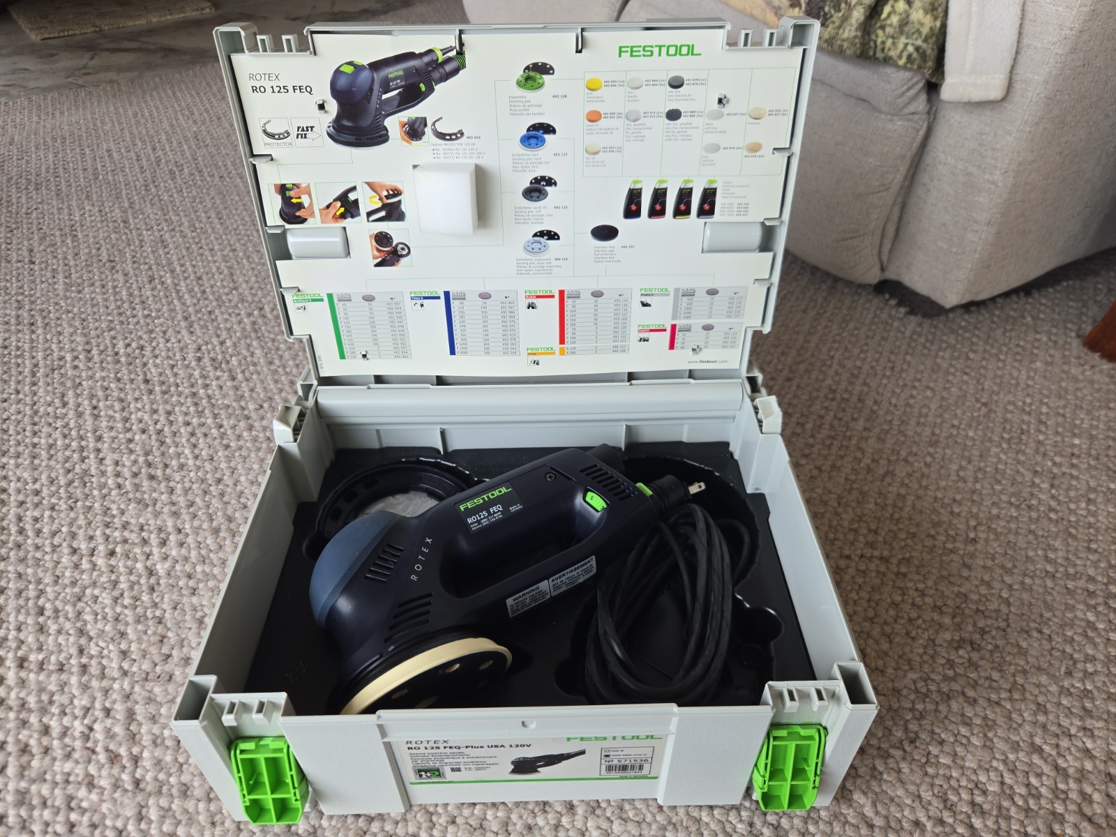 Festool Rotex RO 125 (5") FEQ-Plus With Sandpaper