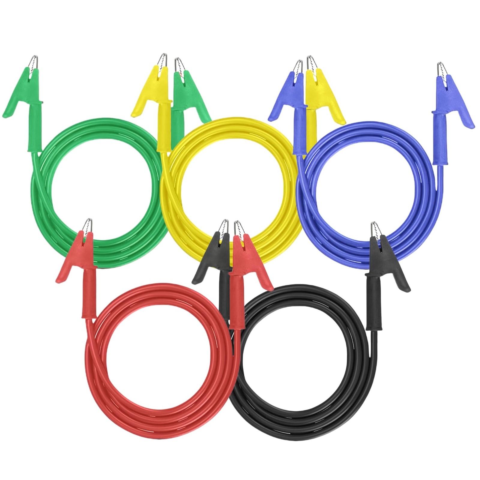 5pcs 14 Gauge Jumper Wires Dual Ended Alligator Clips Test Leads Dual Ended C...