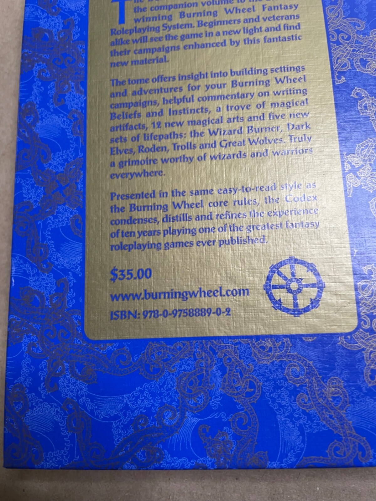 The Burning Wheel Fantasy Tabletop rpg Codex Hardback 1st Ed 1st Printing