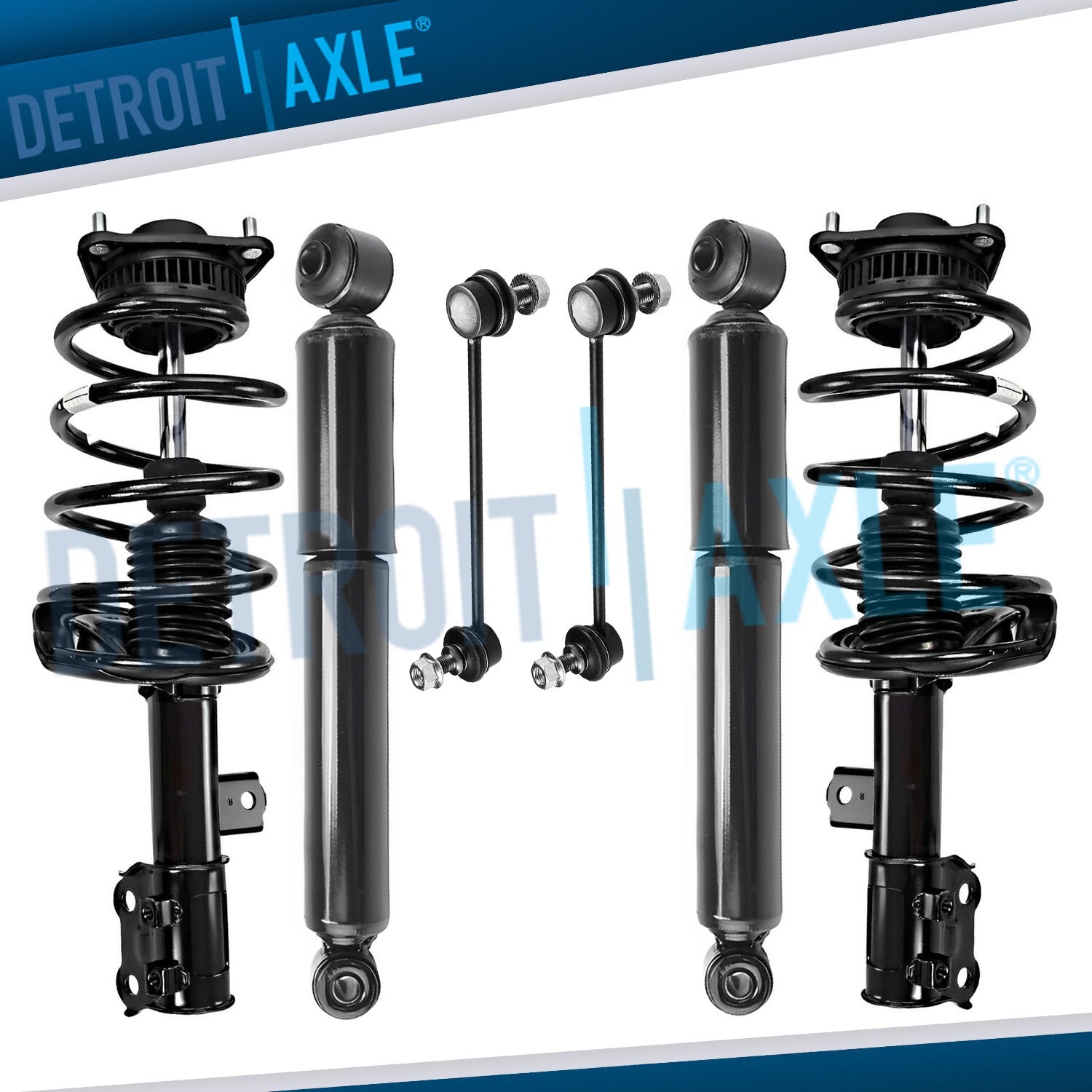 Front Struts w/Coil Spring Rear Shocks Sway Bars Kit for 2010 - 2013 Kia Forte