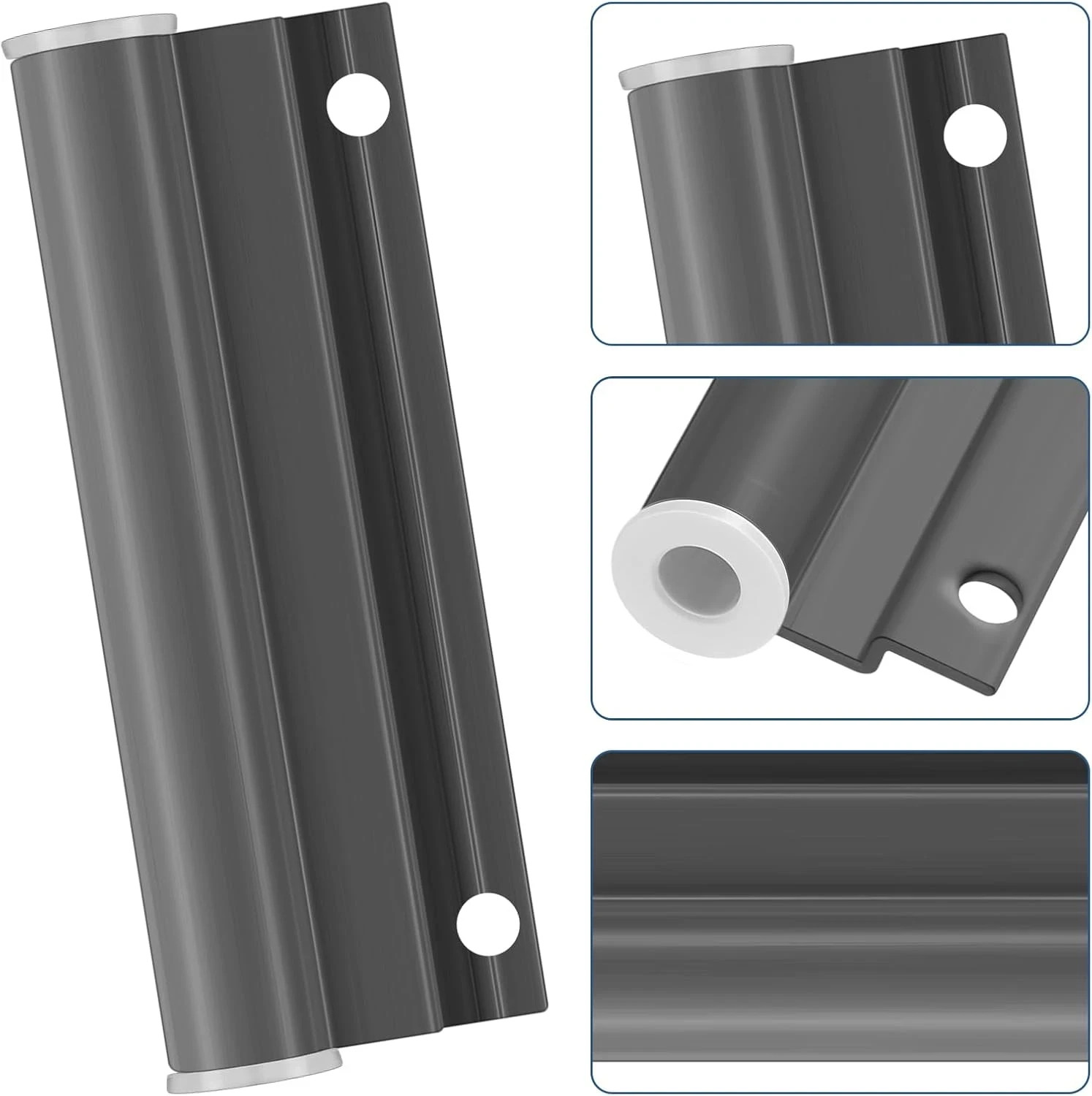 2 Sets Hinge Leaf for Screen Doors Gray Upper Storm Aluminum Door Replacement Pa