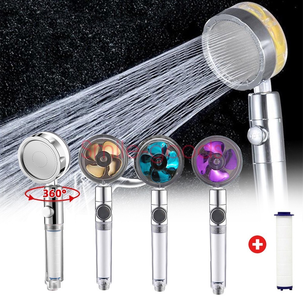 Water Saving High Pressure Shower Head A Key Stop Adjustable 360°Rotation USA