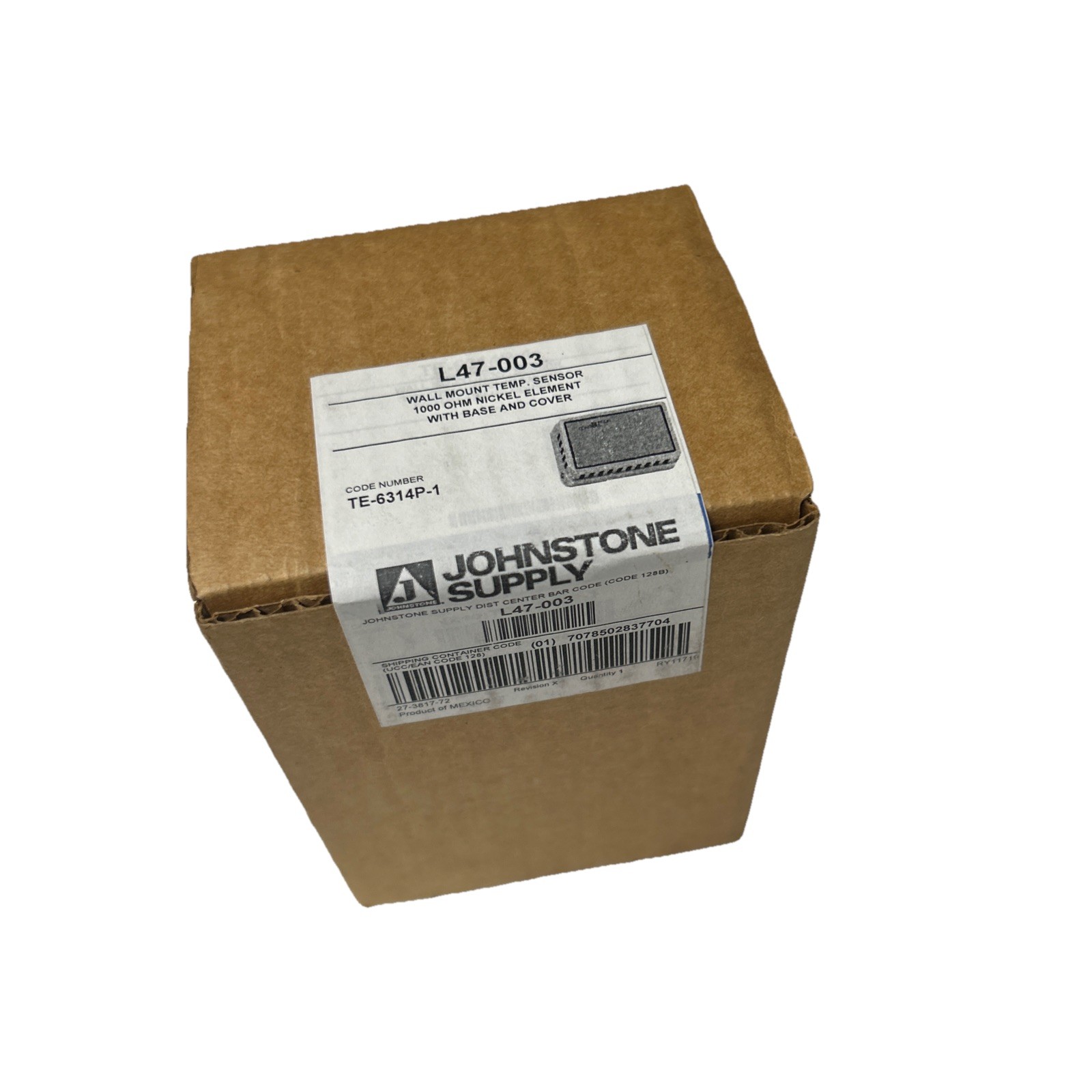Johnson Controls Wall Mount Temp Sensor TE-6314P-1 With Base And Cover
