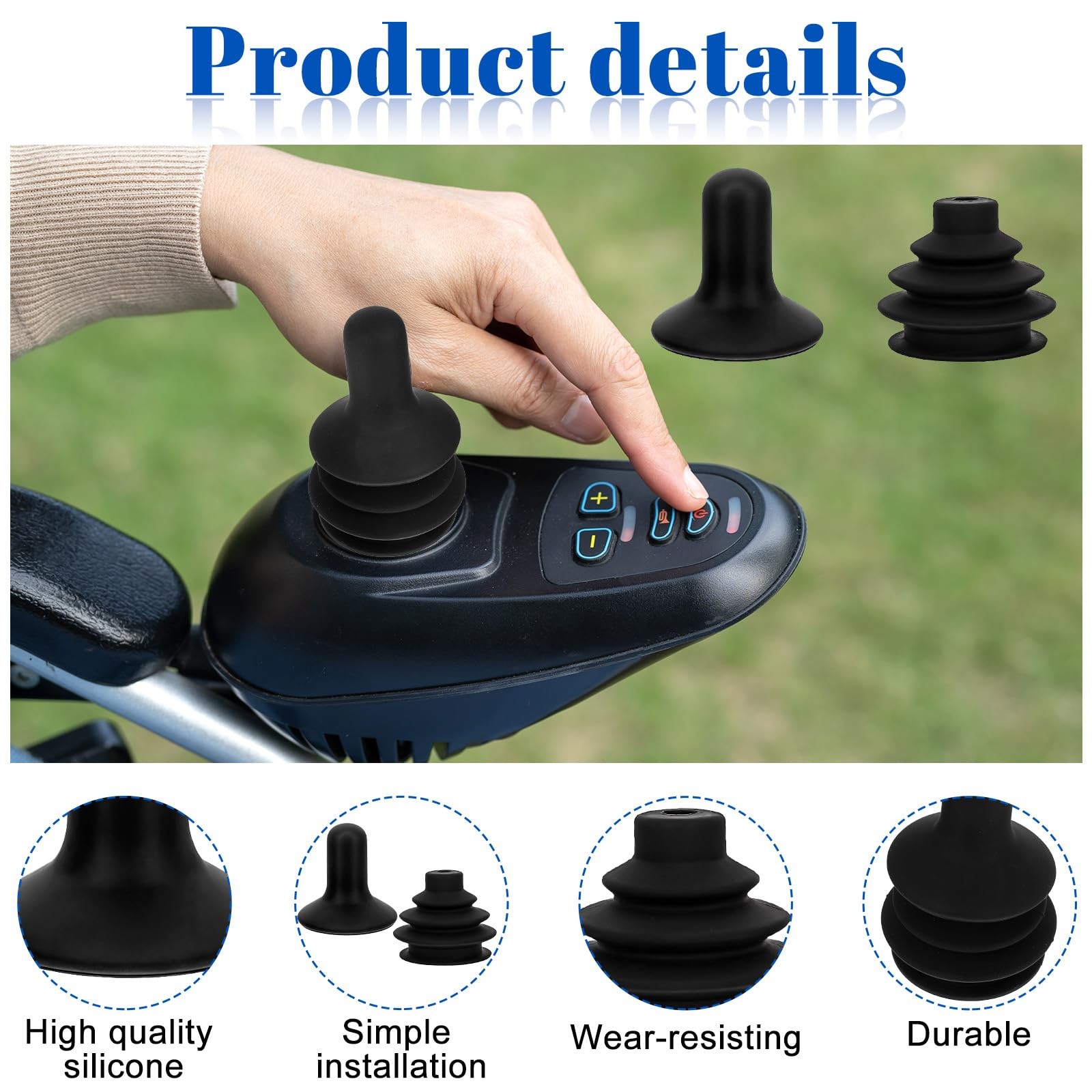 Electric Wheelchair Joystick Controller Knob and Gaiter Boot Universal Set