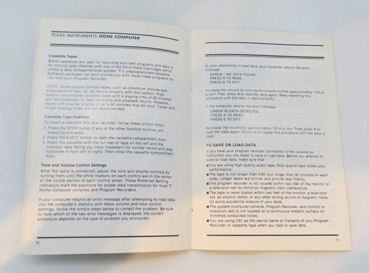 TEXAS INSTRUMENTS PROGRAM RECORDER PHP2700 owners manual instruction reference