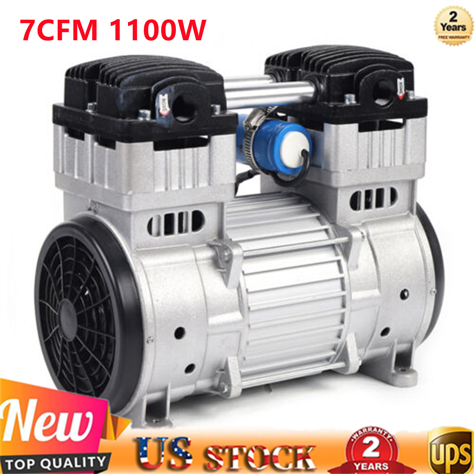7CFM 1100W Oilless Vacuum Pump Industrial Oil-free Silent Diaphragm Vacuum Pump