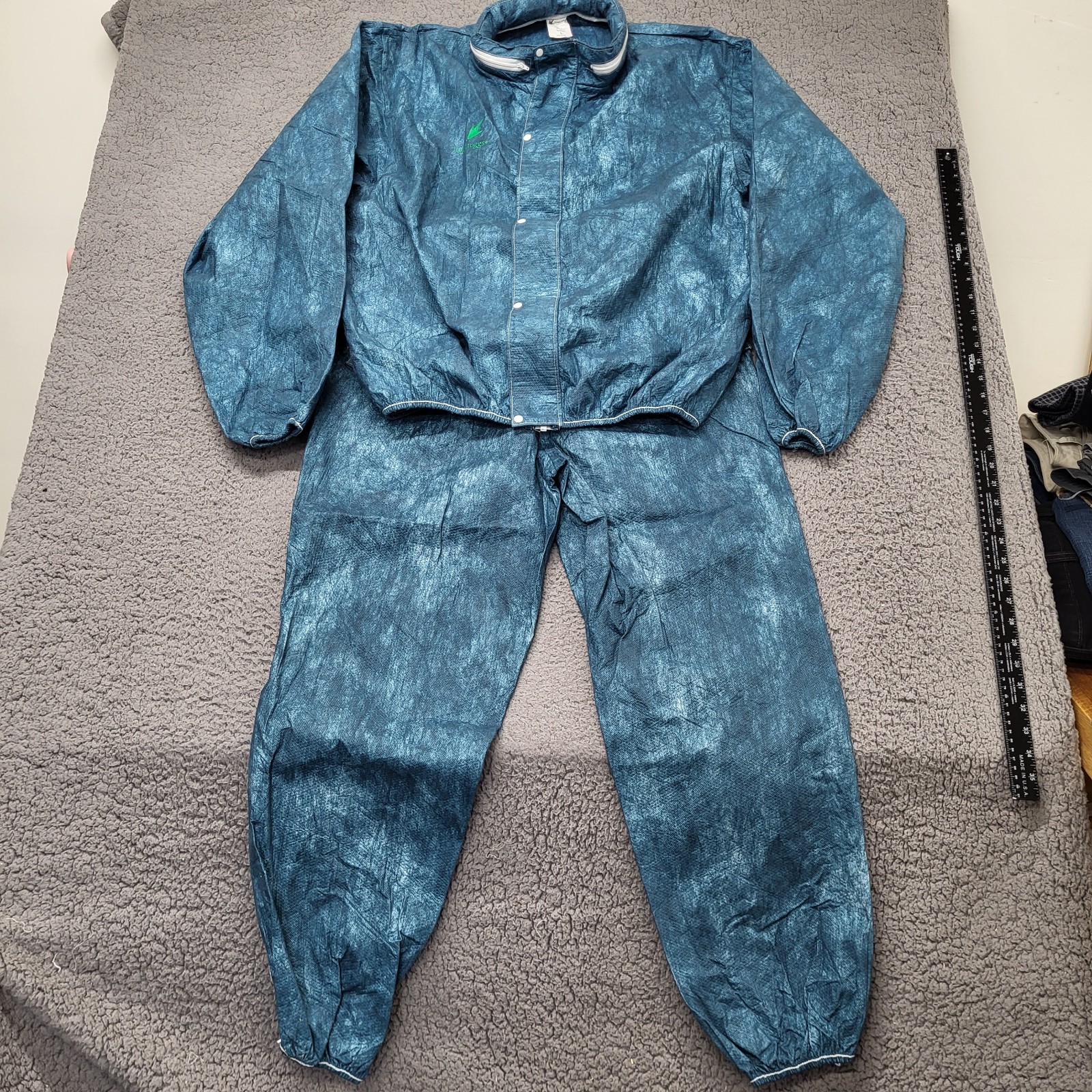 Frogg Toggs Rain Suit Mens Size L Ultra Lite Zip Legs Set Waterproof Hooded Blue