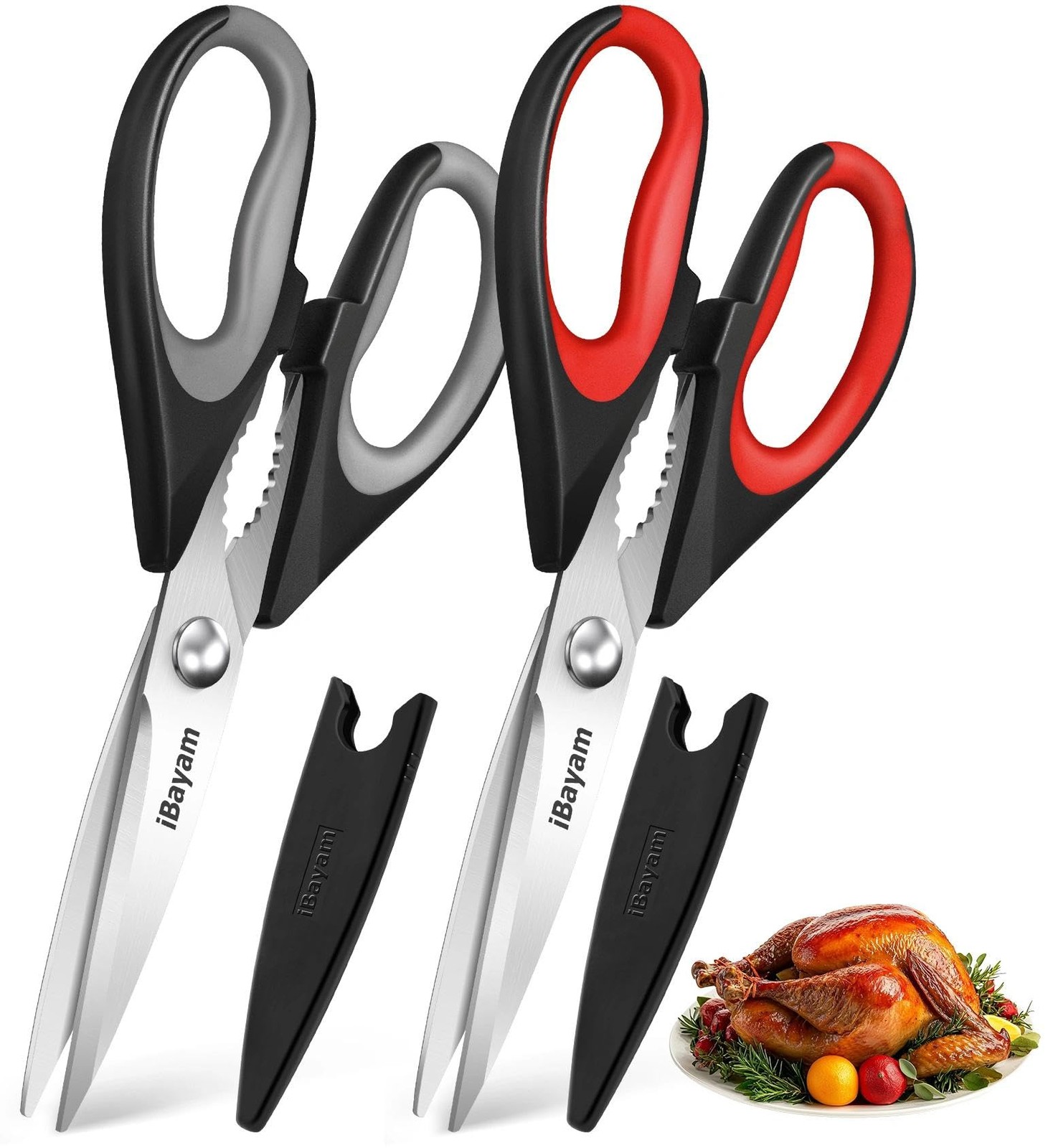 Kitchen Scissors Shears All Purpose Heavy Duty, Protective Sheath