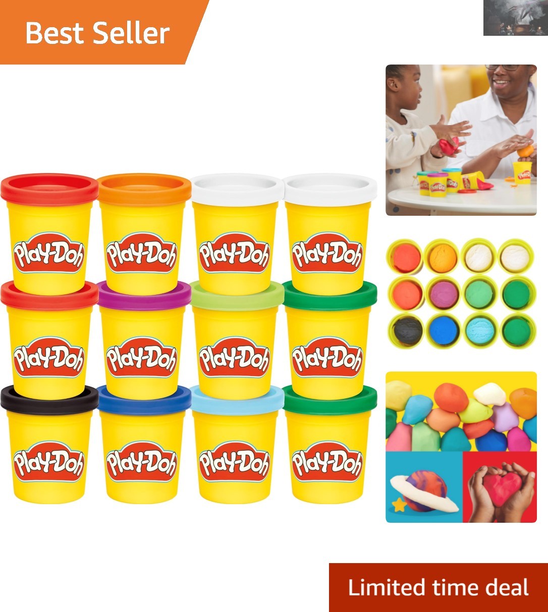 Vibrant 12-Pack of 4-Ounce Modeling Dough Cans - Perfect Holiday Gift for Kids