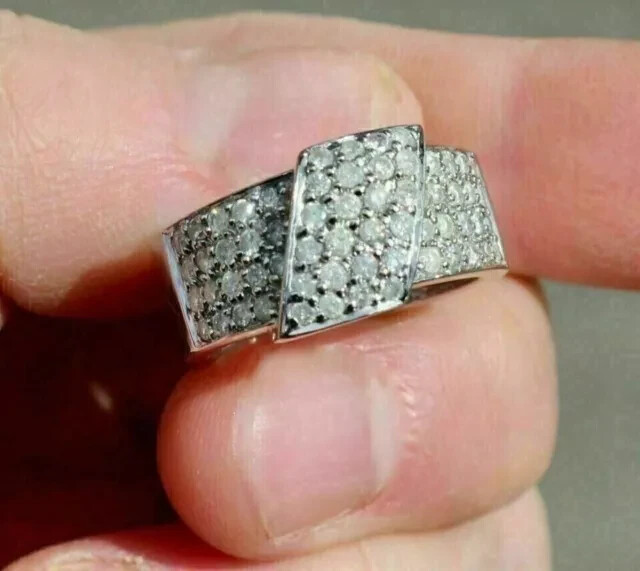 2Ct Round Cut Simulated Diamond Charm Men Engagement Ring 925 Silver Gold Finish