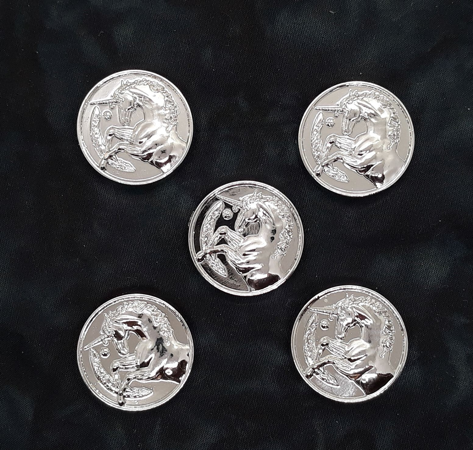 Unicorn- Mythical Horse Conchos 1" Five Count Chrome Finish