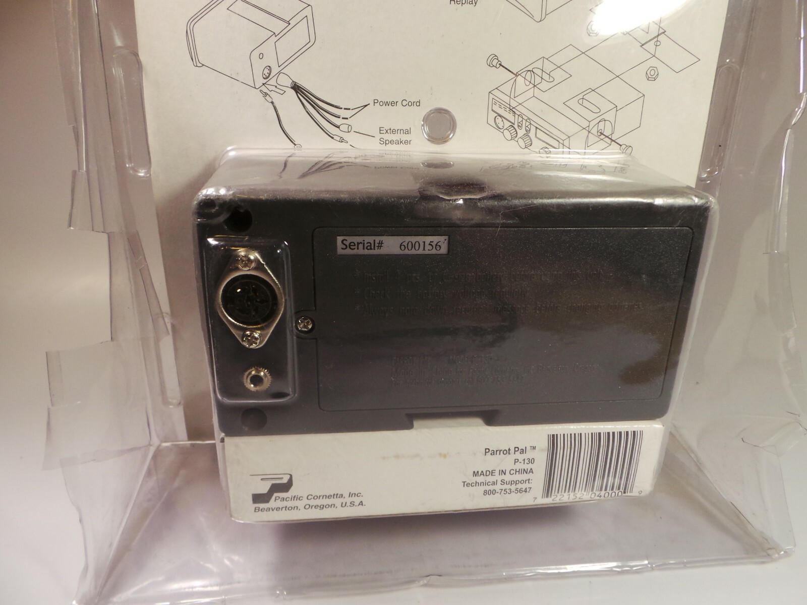 RARE Parrot Pal External Speaker CB w Built in Recorder Record Notes Directions