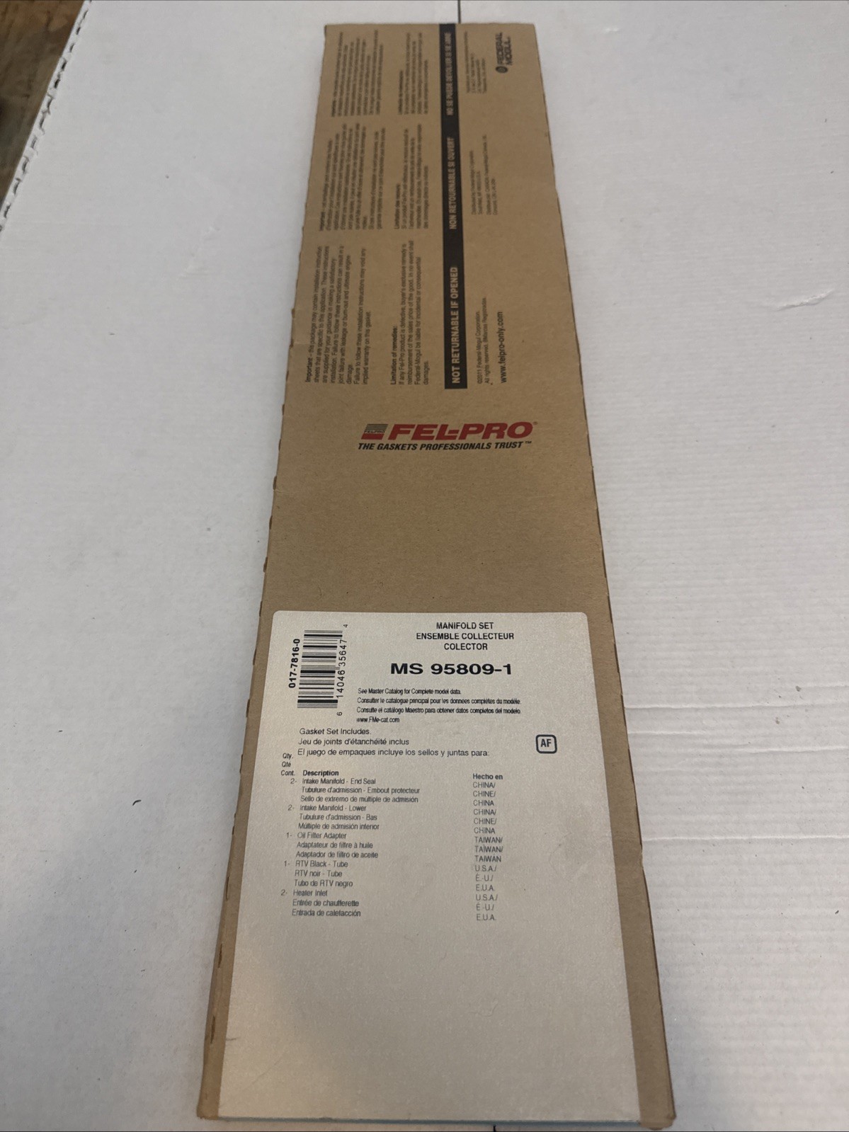Intake Manifold Set   Fel-Pro   MS95809-1