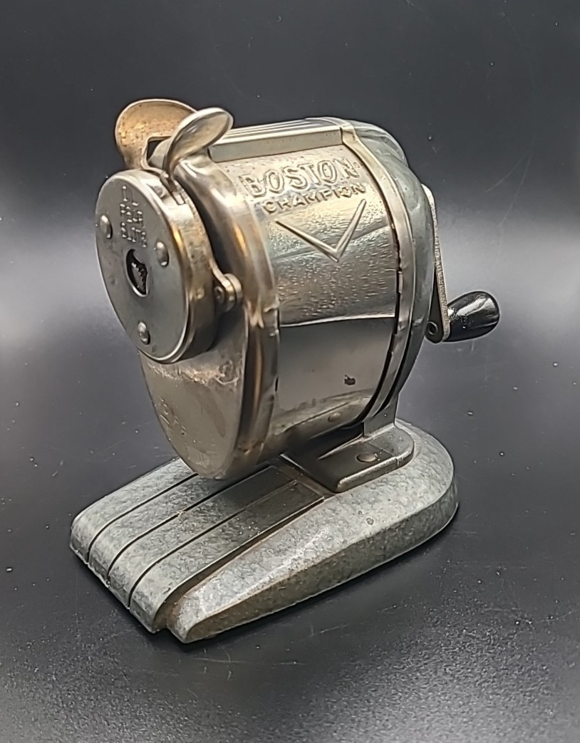 Vintage Boston Champion Hand Crank Pencil Sharpener Vintage Howard Hunt VGC