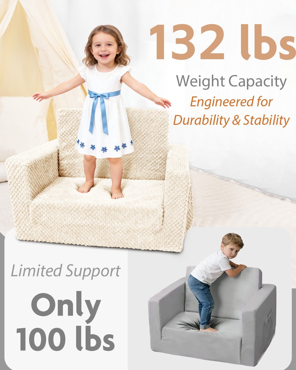 Zenkitch Toddler Sofa, 2-in-1 Cars Flip Open Toddler Couch, with Side Pocket