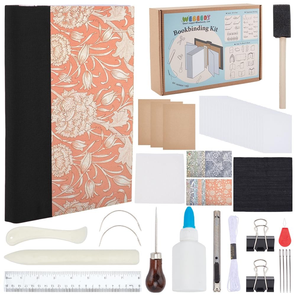 DIY Bookbinding Supply Kit Ready to Create Your Own Flower Cover Notebooks, D...