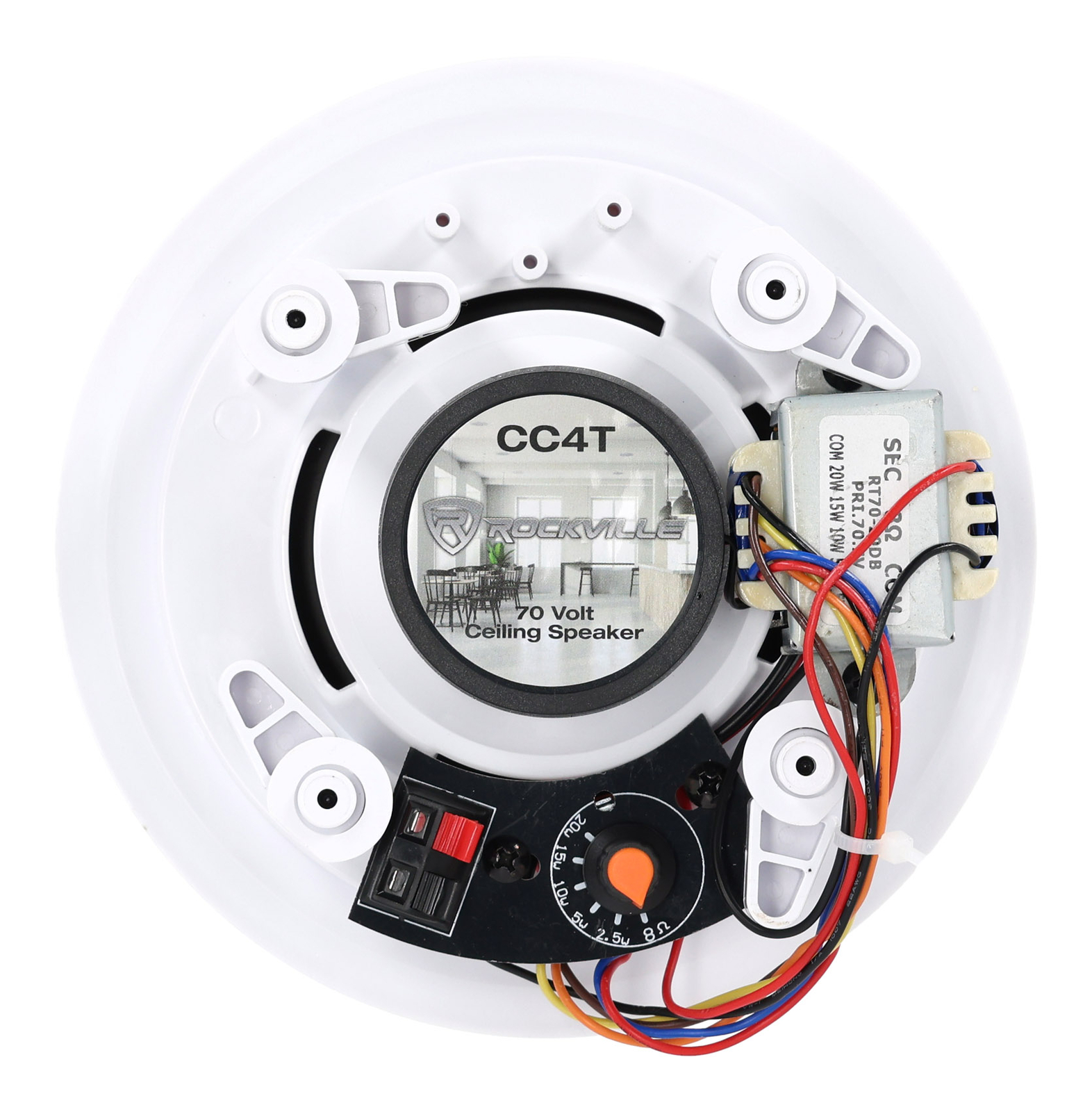 10) Rockville CC4T White 4" Commercial 70v Ceiling Speakers For Restaurant/Cafe