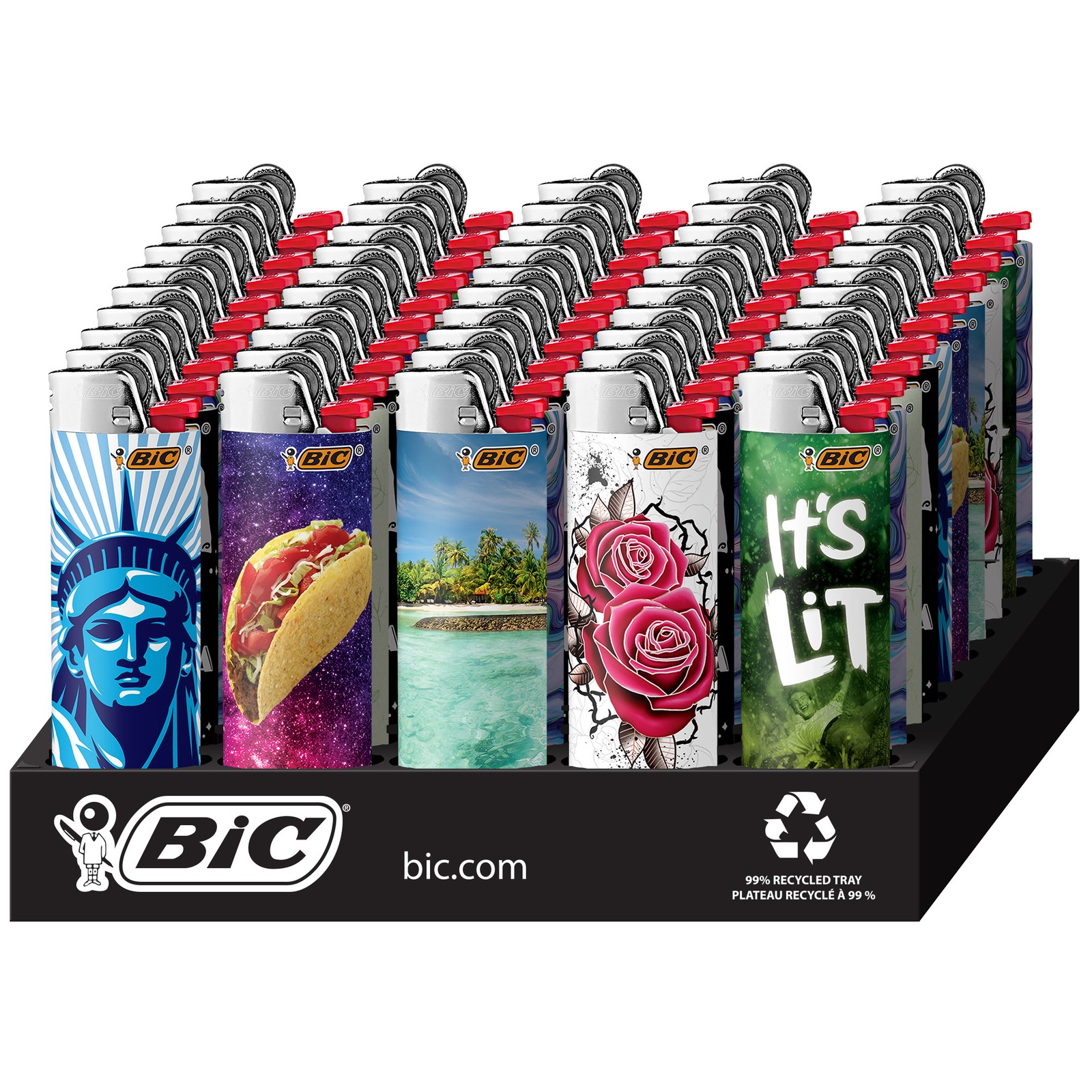 BIC Special Edition Favorites Series Pocket Lighters, 50-Count Tray of Lighters