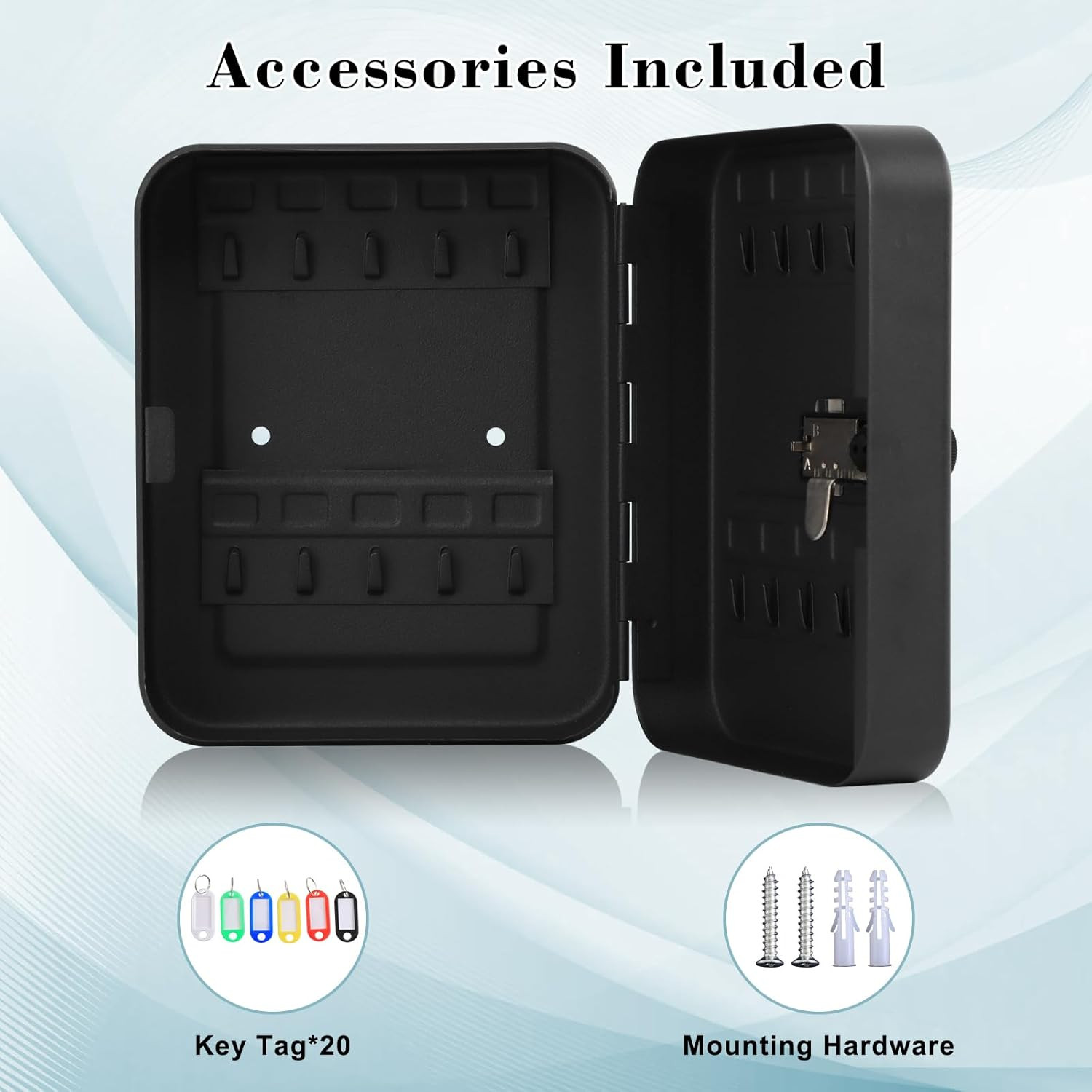 KYODOLED 20 Key Storage Lock Box with Code, Key Cabinet Organizer Wall Mount wit