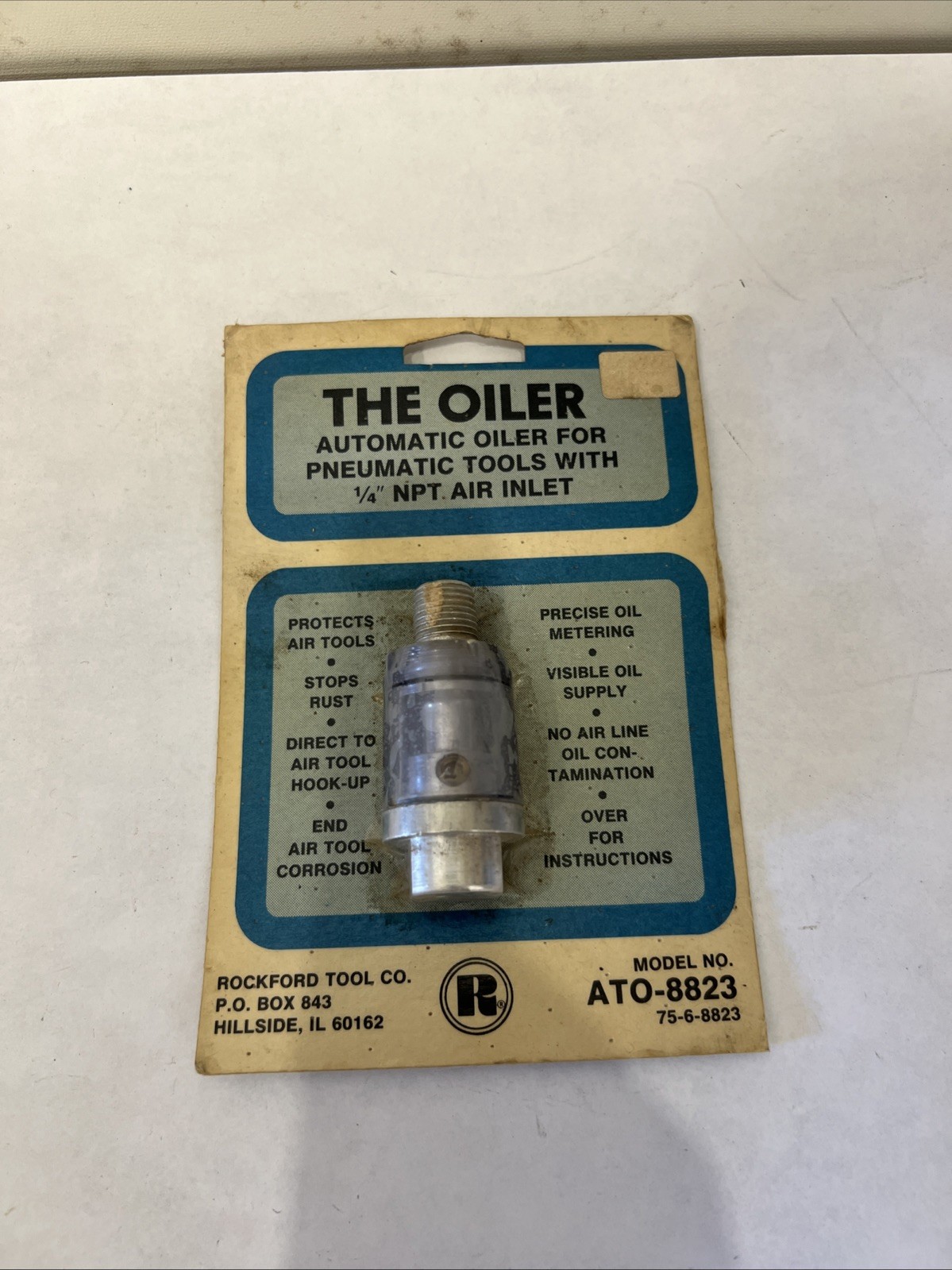 Rockford Tool Co. Pneumatic Tool Automatic Oiler No. ATO-8823 NOS NEW UNOPENED