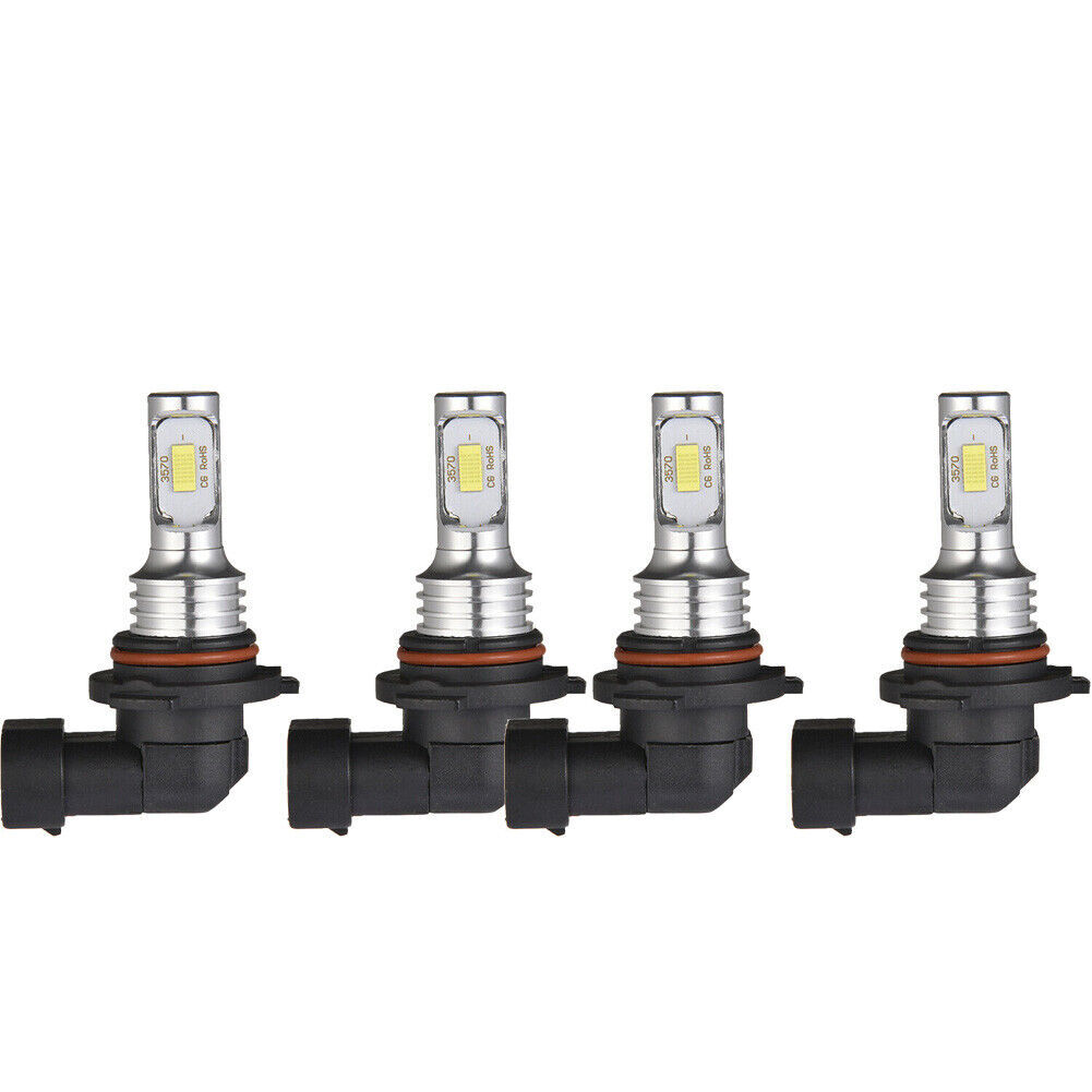 LED Headlights Kit Combo Bulbs 6500K High Low Beam Super White Bright 9005 9006