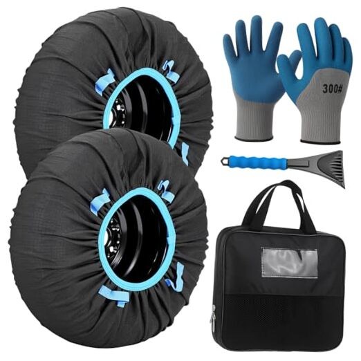 Pack Automotive Snow Socks for Tire, Traction Aid Anti Slip Tire Covers XL 2