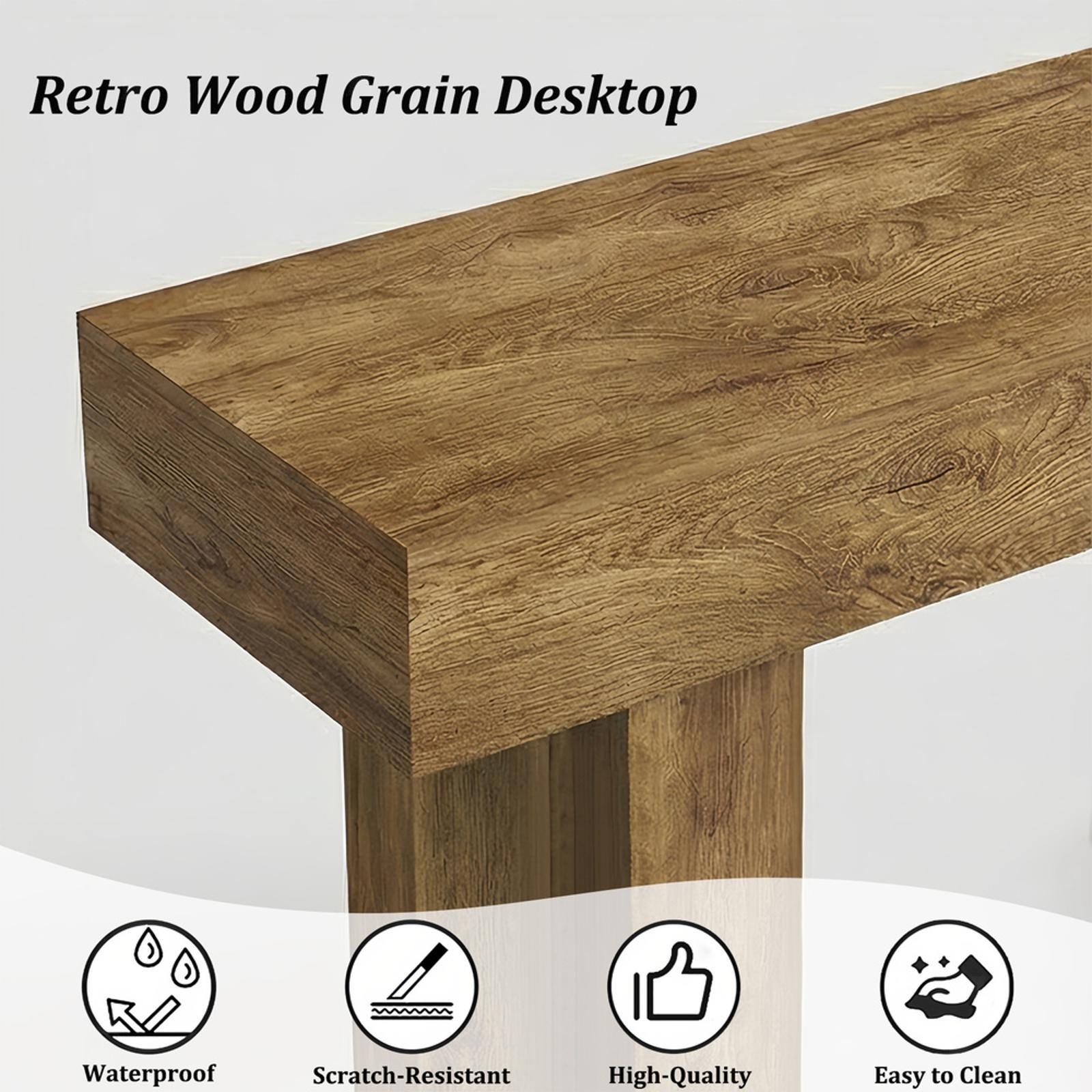 Farmhouse Entryway Console Table Solid MDF Wood Construction for Home Interior
