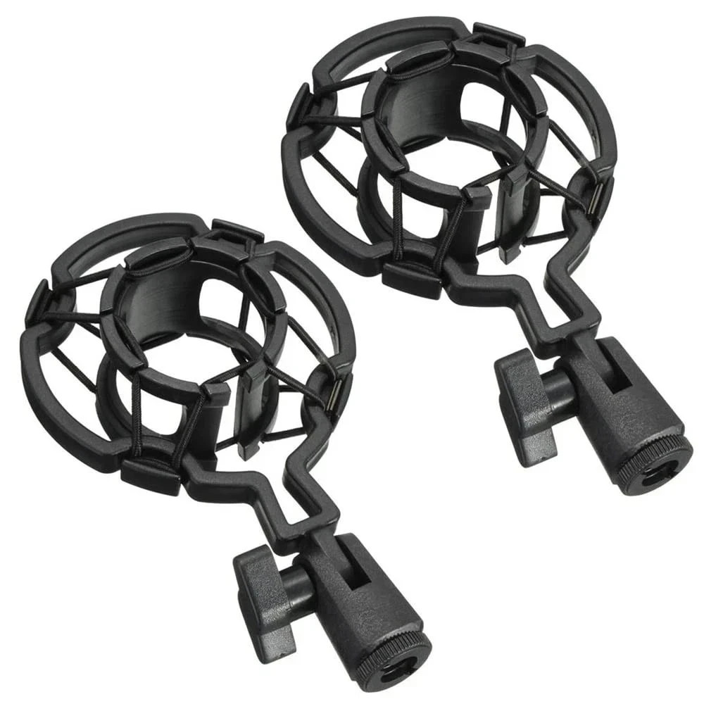 2-Pack Microphone Shock Mount Clip Universal Mic Shock Mounts Holder Anti-Vibrat