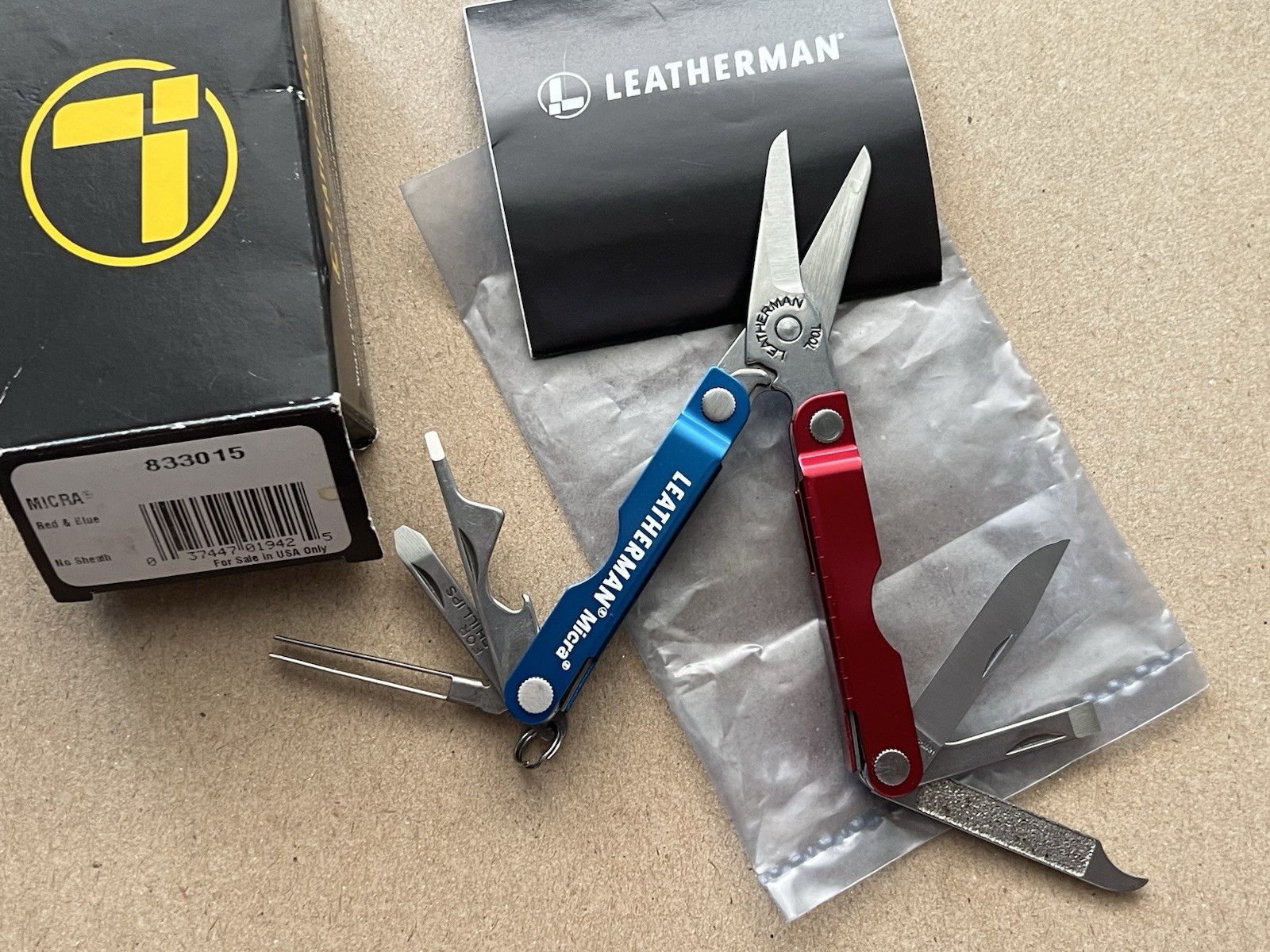 LEATHERMAN Micra - Red & Blue, Mint in Box, Rare.