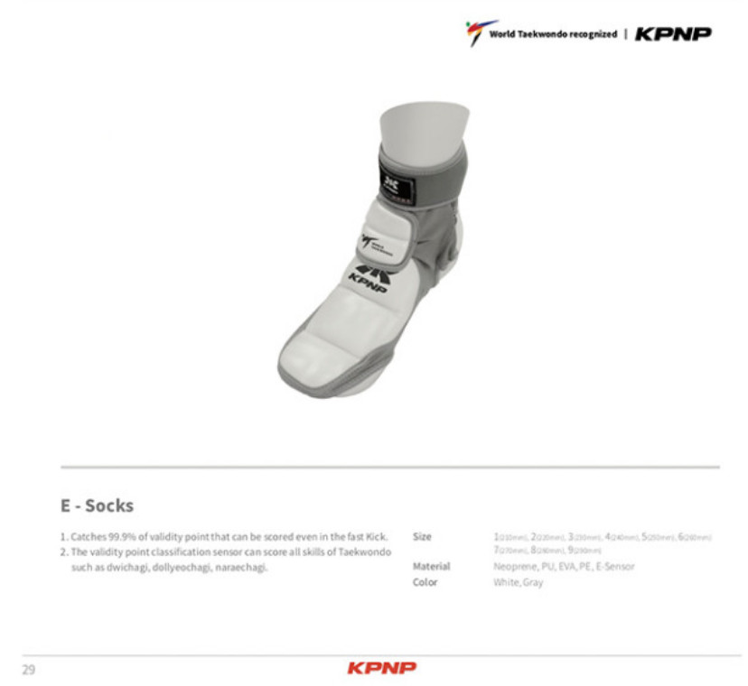 KPNP Electronic Foot Protector Taekwondo Socks With Sensor System / Express