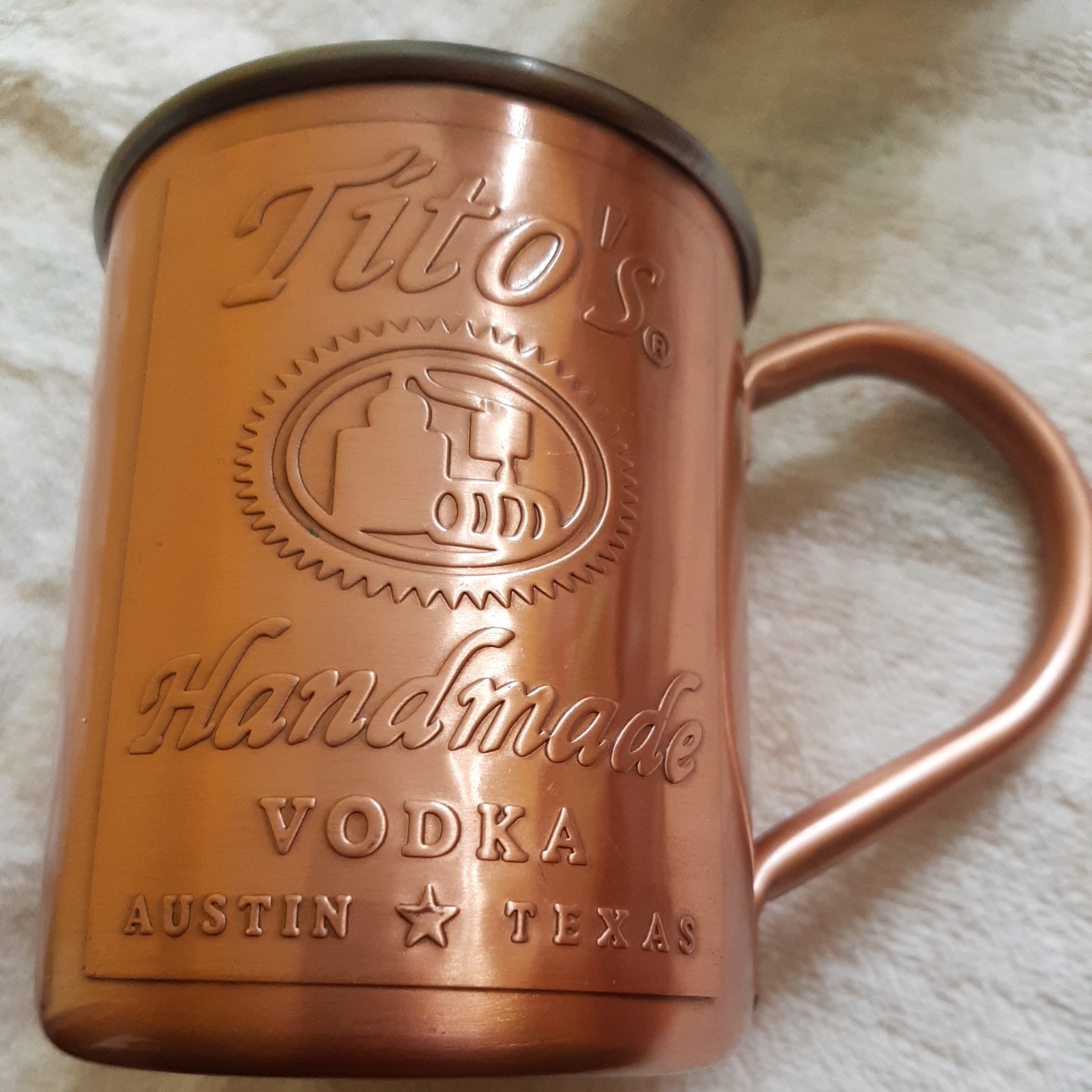 Titos Handmade Vodka Solid Copper Mug Cup Austin Texas Moscow Mule