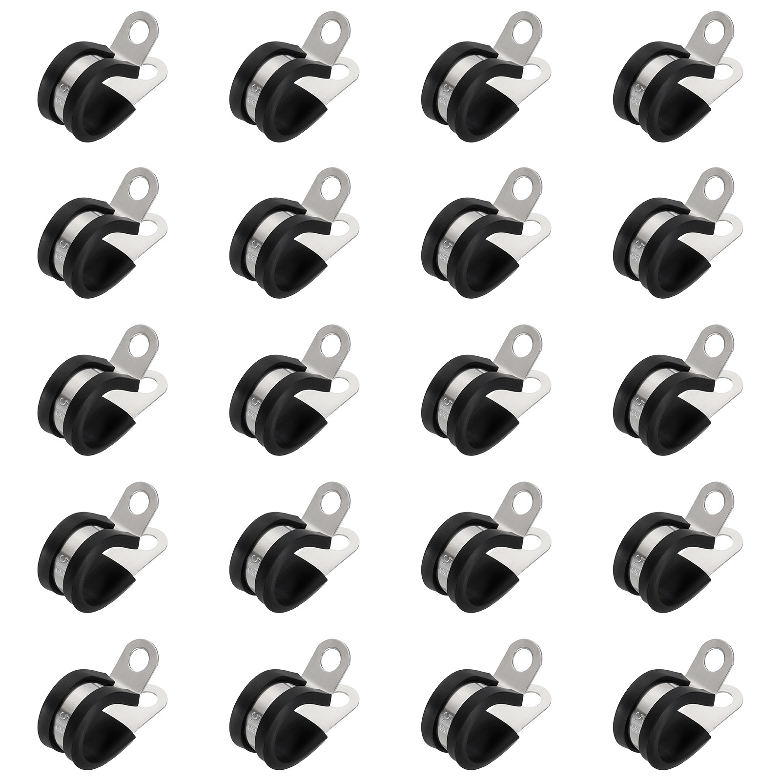 20Pcs 5/8" Cable Clamps Stainless Steel Conduit Clamp Cable Rigid Pipe Strap