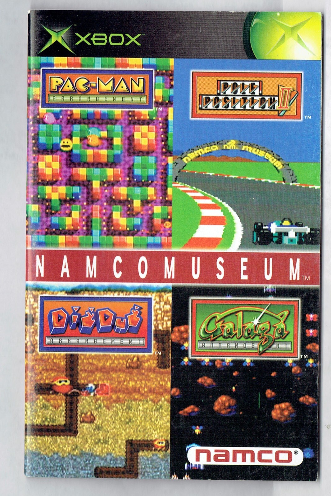 Namco Museum Video Game Microsoft XBOX MANUAL Only