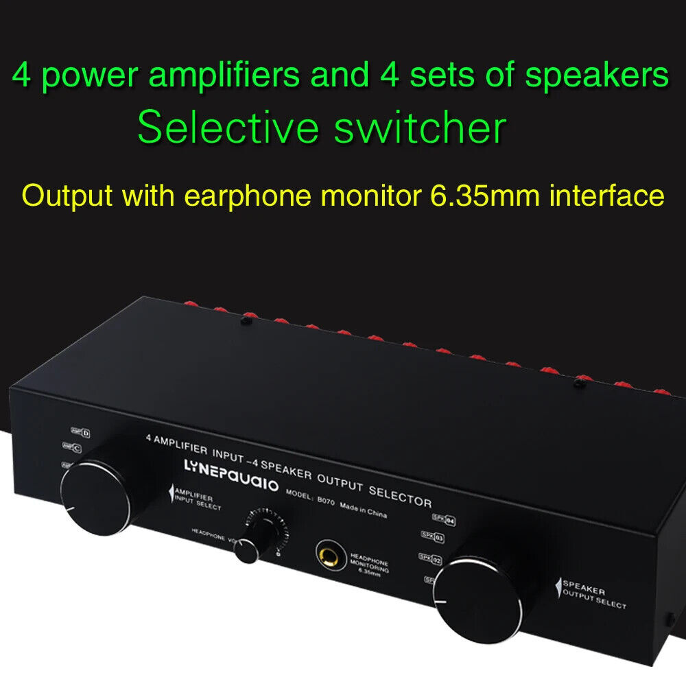 1x 4 Input 4 output Power Amplifier Speaker Selector Switcher Speaker Switch New