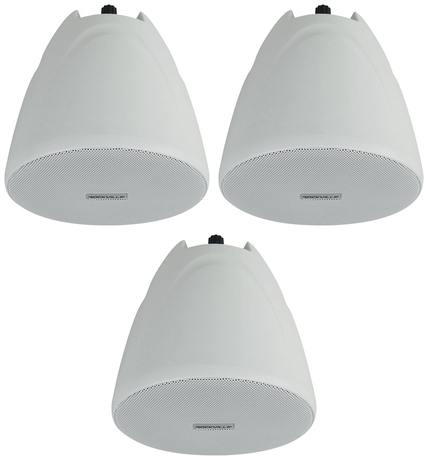 3) Rockville PEN-40T White 4" 70V Hanging Pendant Speakers Commercial/Restaurant