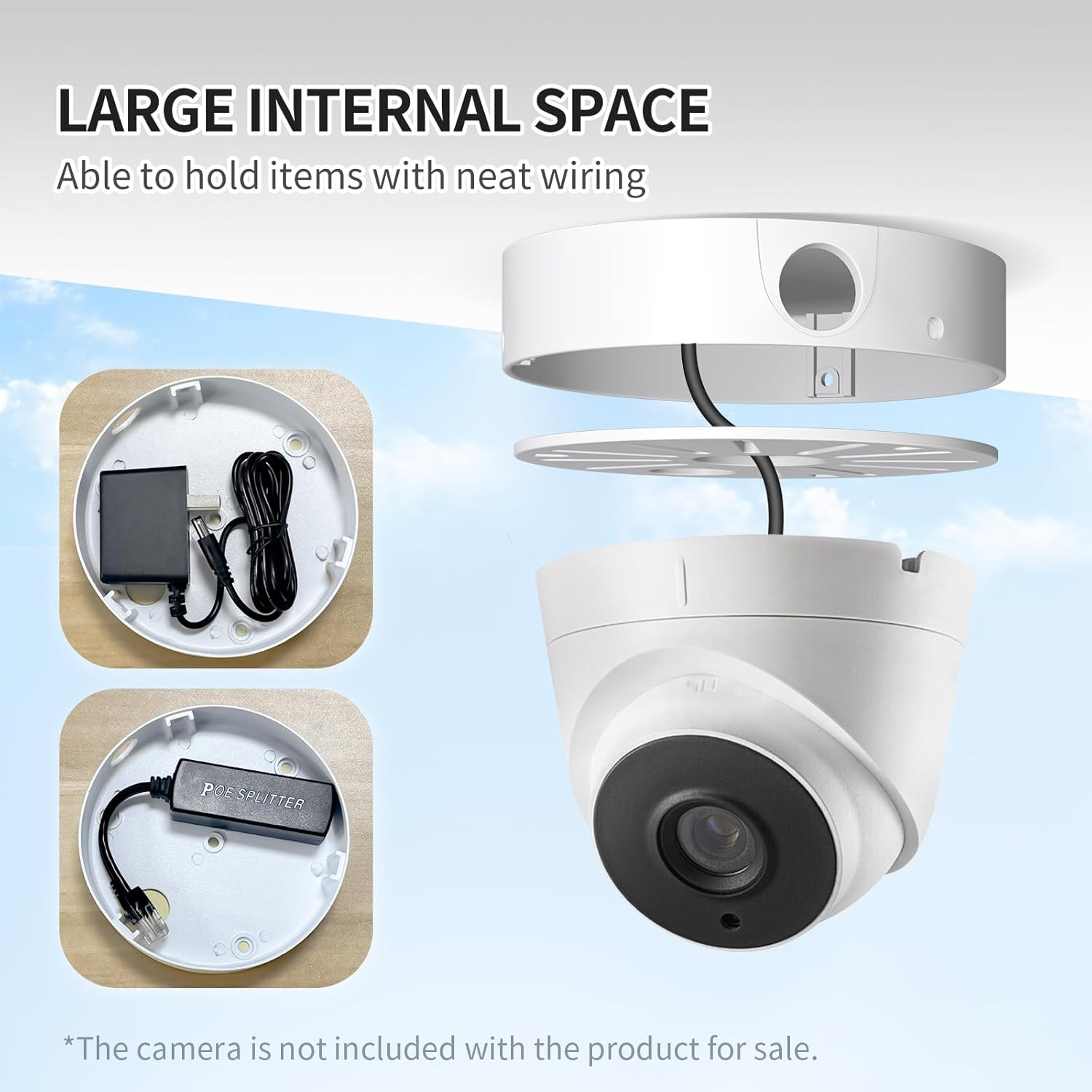 Universal CCTV Camera Junction Box Aluminum Alloy Wall Ceiling Mount
