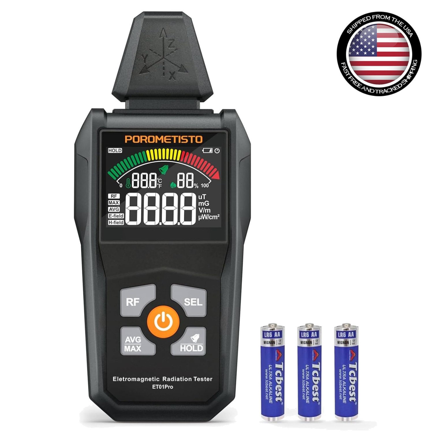EMF Meter 5-in-1 Radiation Detector 40Hz-8GHz EMF RF Magnetic Electric